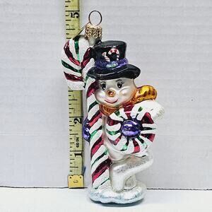 Christopher Radko Collectibles Ornament Peppermint Chillin Snowman Candy Cane